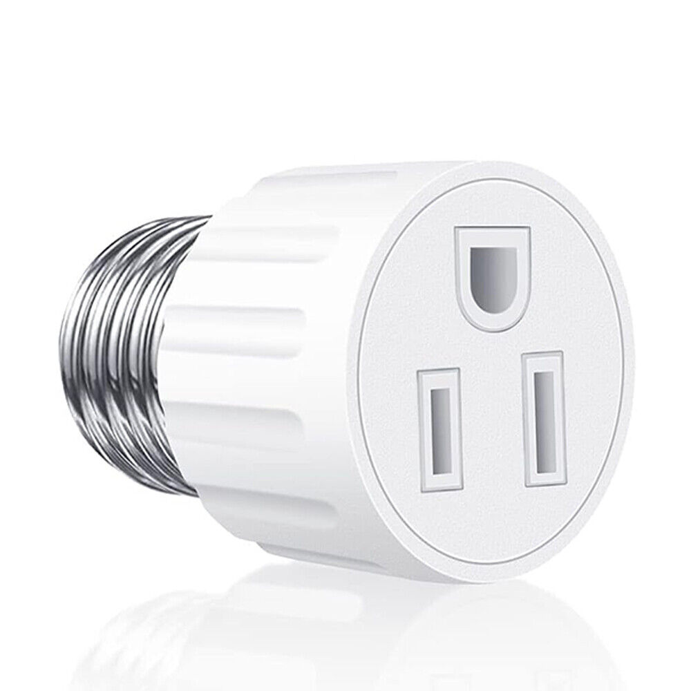 1-8Pcs E26/E27 Light Socket to Plug Adapter 2/3 Prong Light Bulb Outlet Adapter