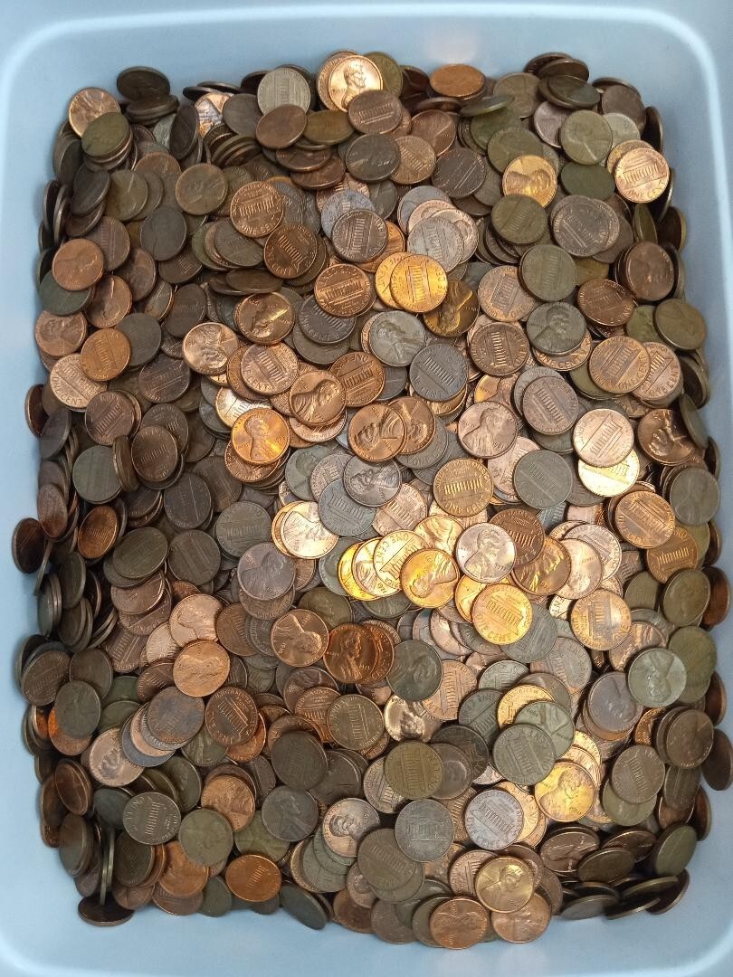 1959-1981 Copper Lincoln Memorial Cents 10 Lbs. Over 1400 Coins 1959-1981 Copper Lincoln Memorial Cents 10 Lbs. Over 1400 Coins