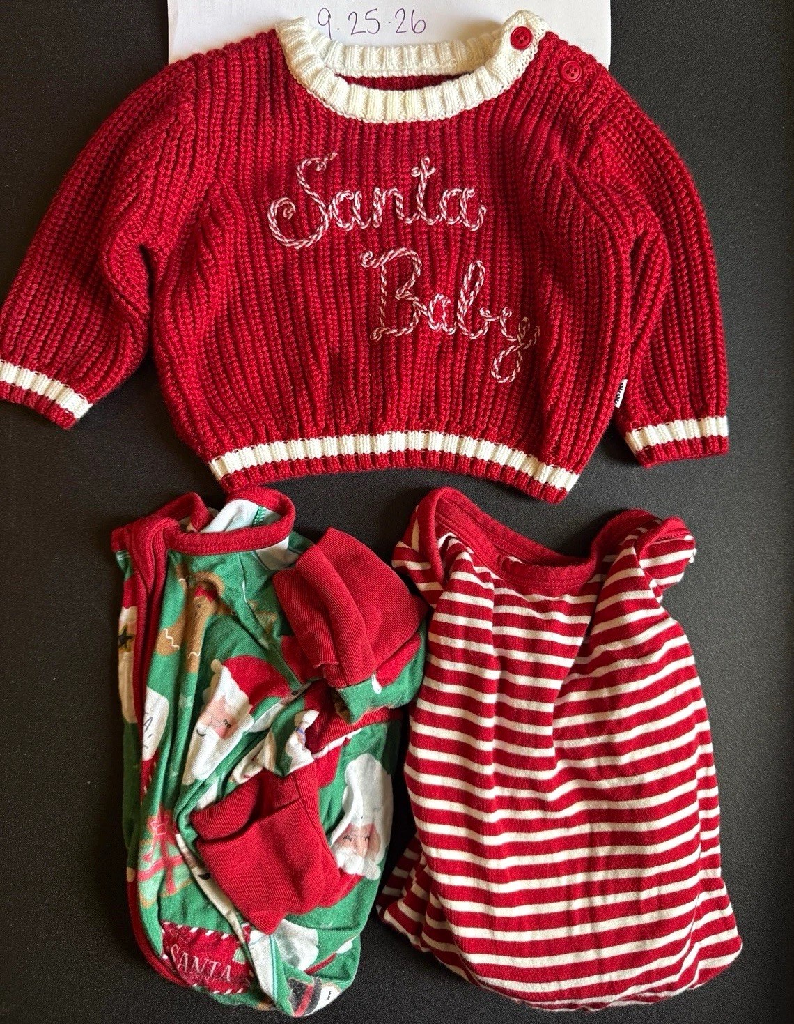 Little Sleepies Christmas P Bundle, Cookies For Santa, Baby, Candy Cane Stripe Little Sleepies Christmas P Bundle, Cookies For Santa, Baby, Candy Cane Stripe