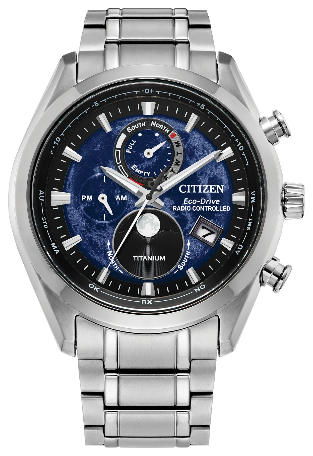 Citizen Tsuki-yomi A-T BY1010-57L Eco-Drive Moonphase Atomic Super Titanium Blue