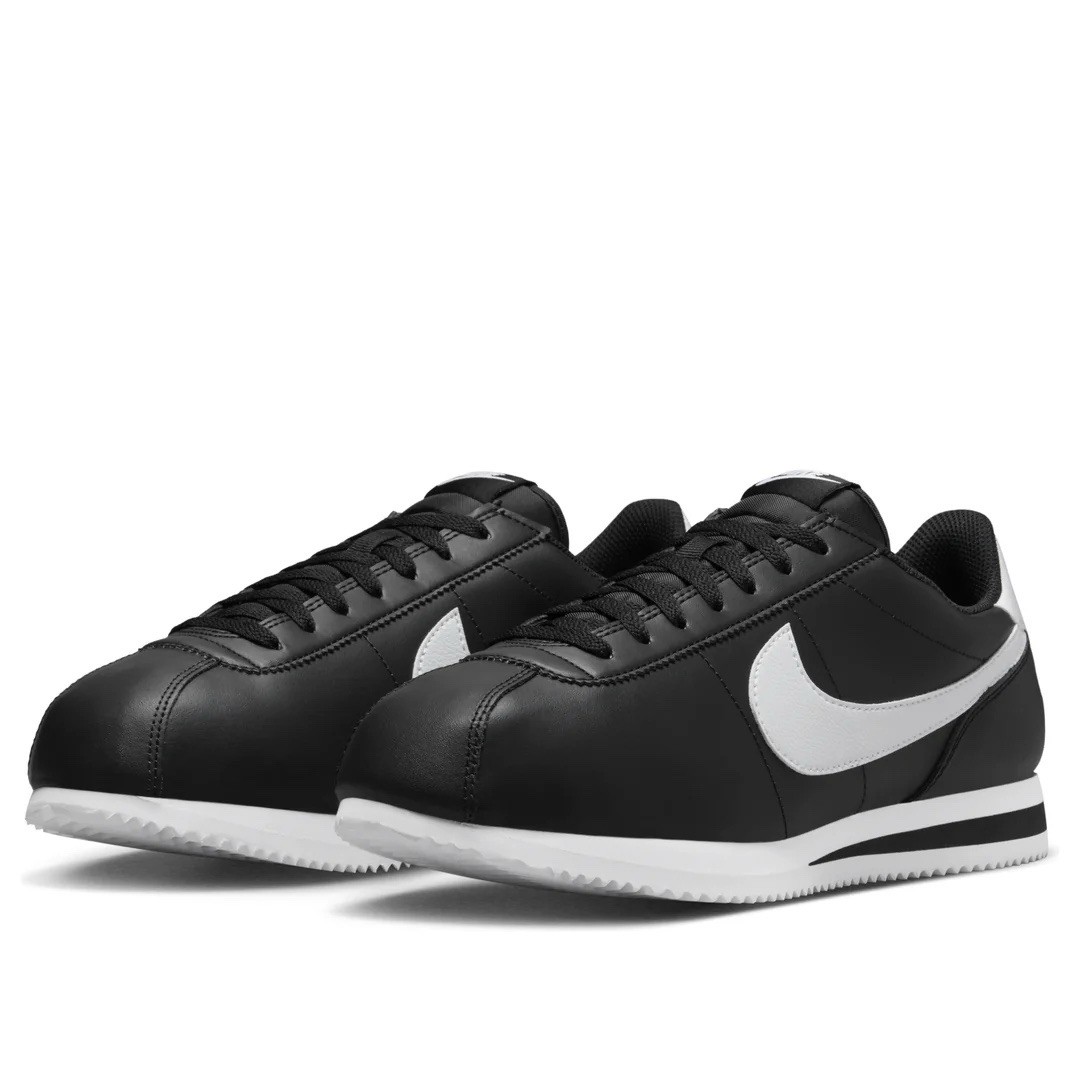 Nike Cortez Black White Classic Casual Leather Sneakers DM4044-001 Men's Sizes