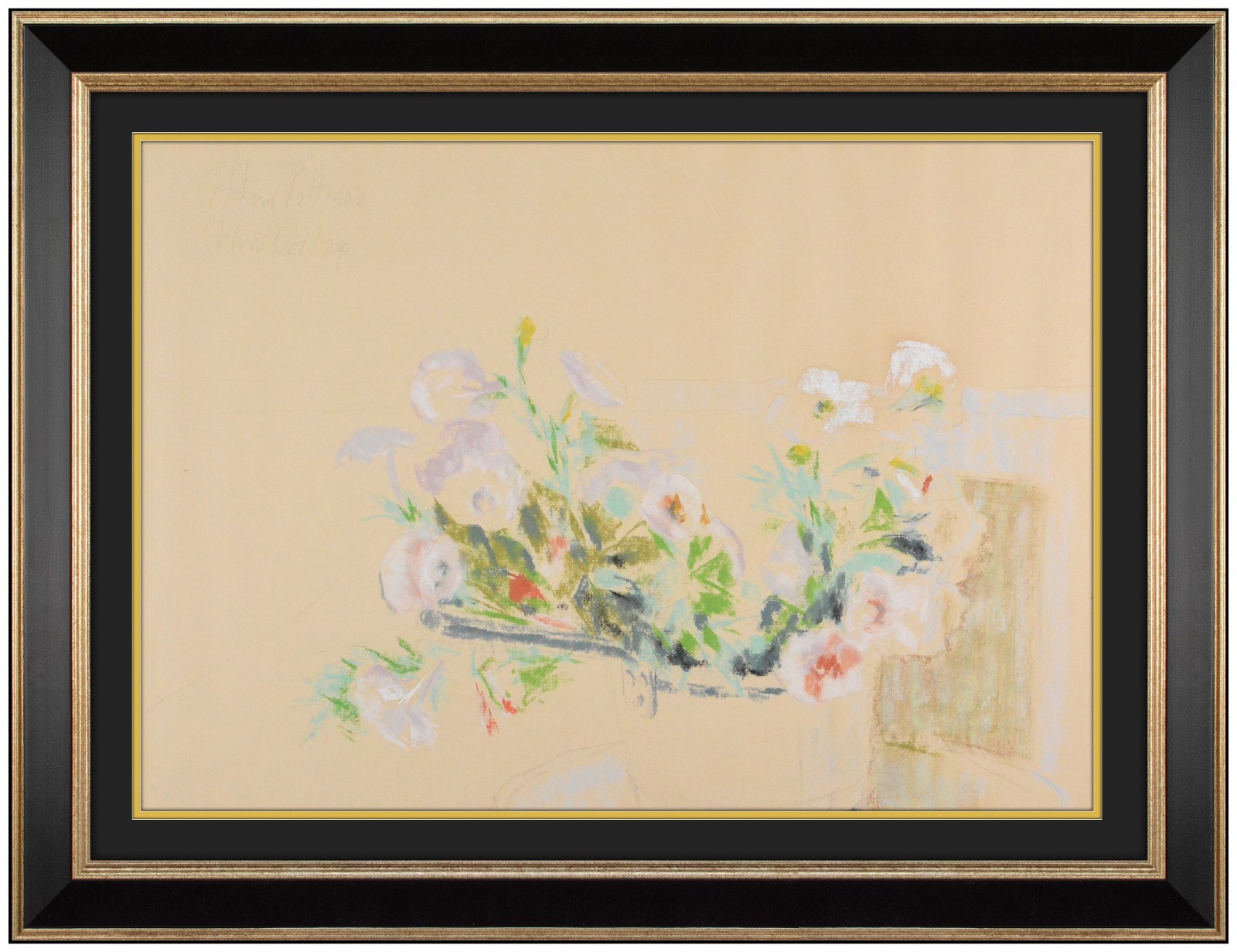 Hobson Pittman Original Pastel Painting Painting Flowers Signed Framed Artwork Hobson Pittman Original Pastel Painting Painting Flowers Signed Framed Artwork