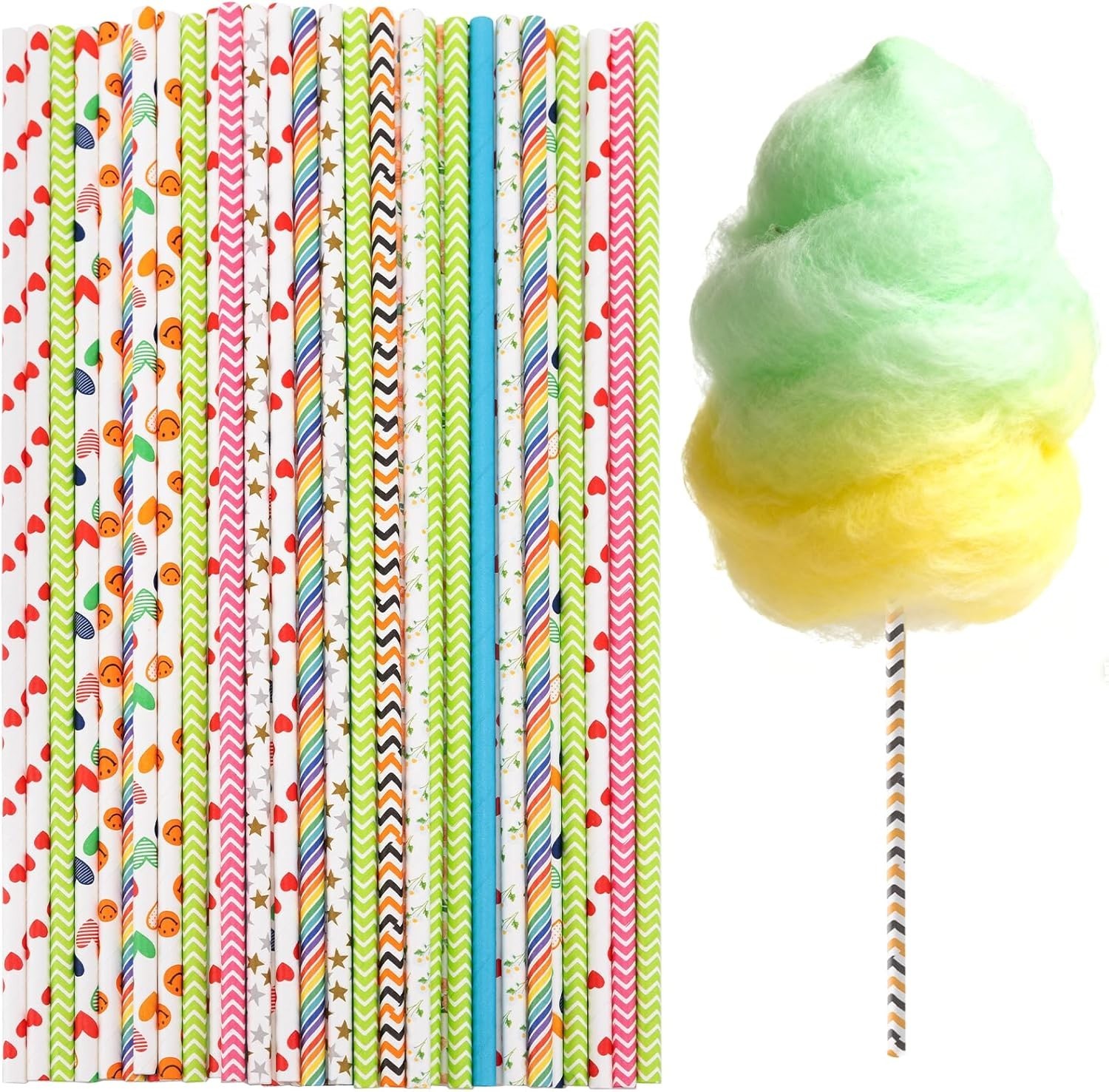 50Pcs Cotton Candy Sticks Cones, 13.78 Inch Random Color Candy Supplies, Paper S 50Pcs Cotton Candy Sticks Cones, 13.78 Inch Random Color Candy Supplies, Paper S