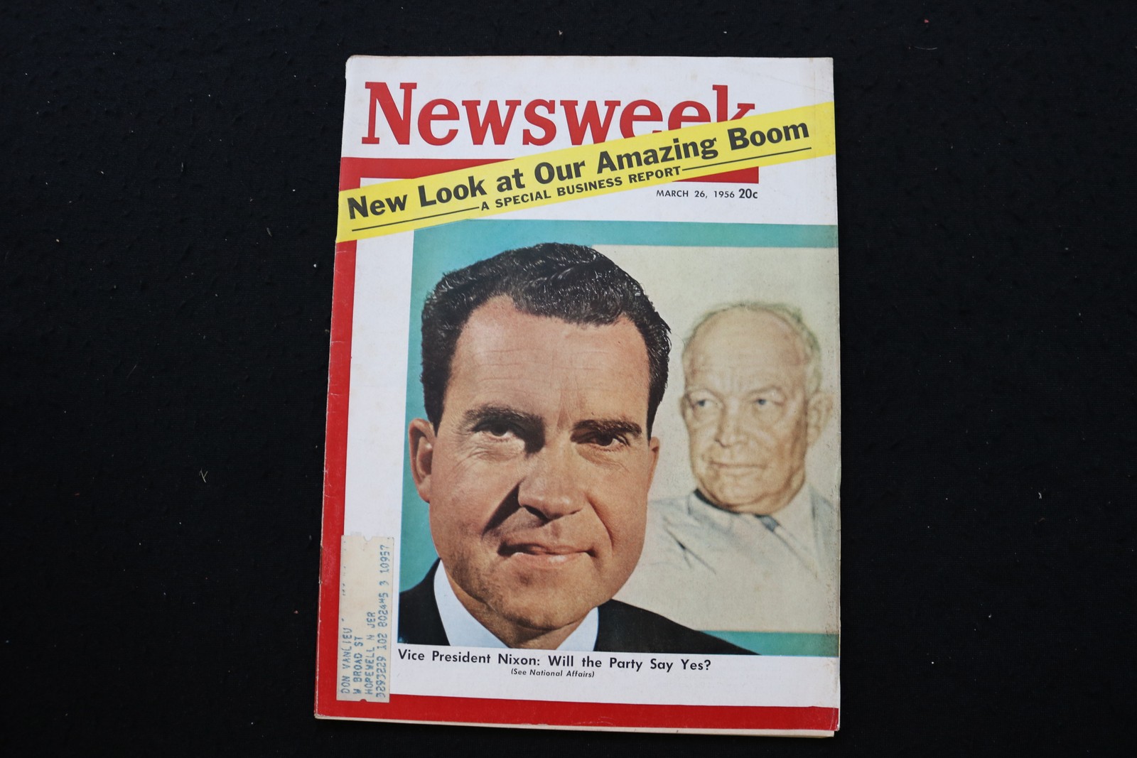 1956 MARCH 26 NEWSWEEK MAGAZINE - VICE PRESIDENT RICHARD NIXON COVER - NW 183 1956 MARCH 26 NEWSWEEK MAGAZINE - VICE PRESIDENT RICHARD NIXON COVER - NW 183