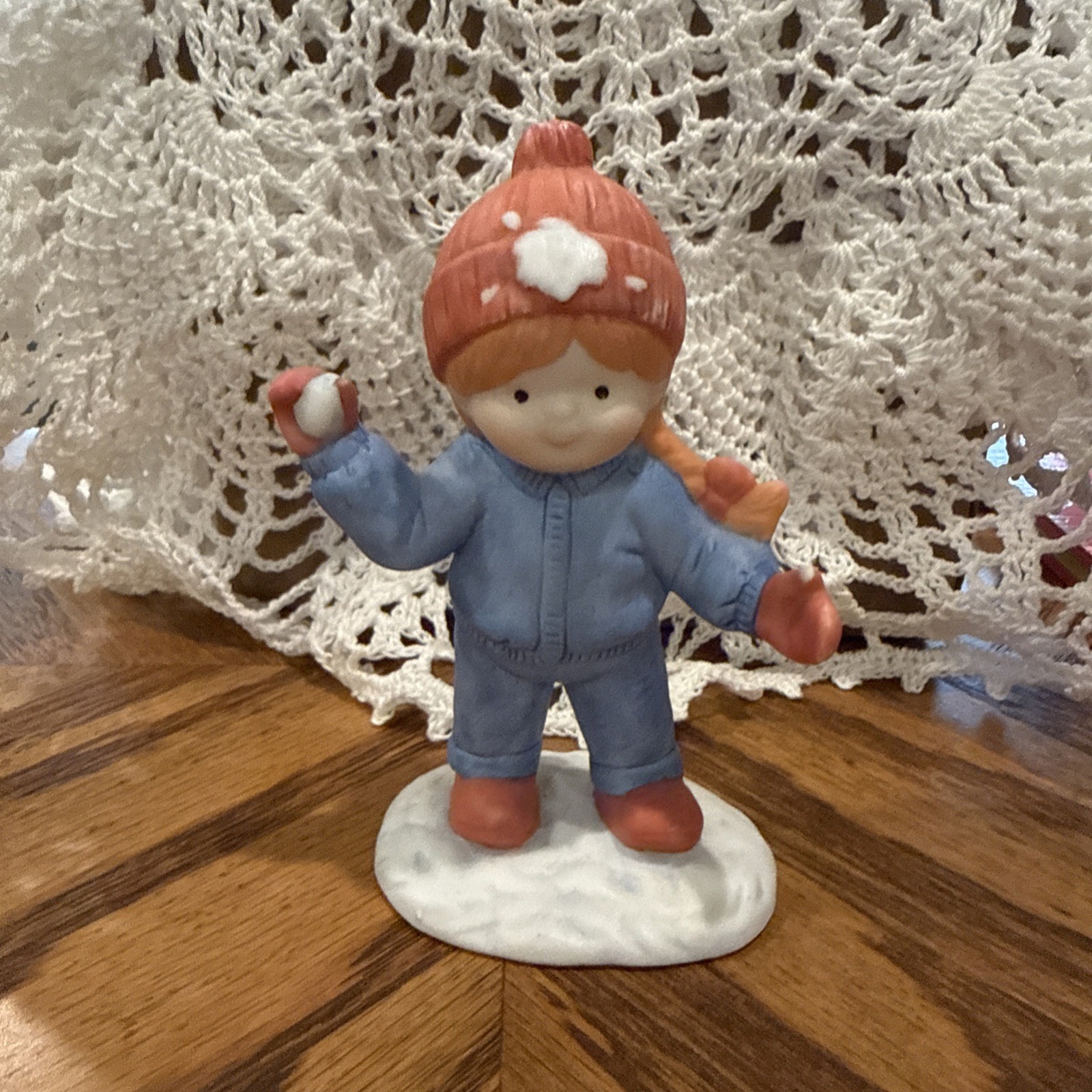 Vintage Enesco Country Cousins Katie Snowball Figurine 