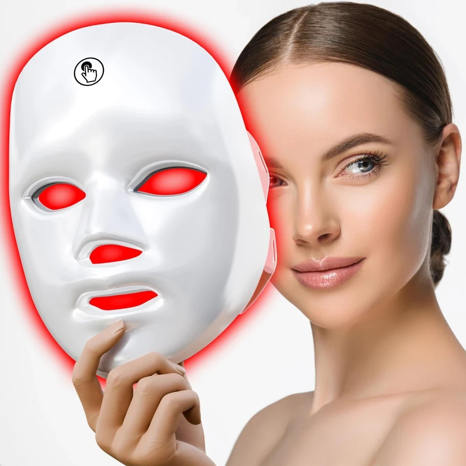 7-Color LED Facial Mask Rechargeable Cordless Light Face Mask At-Home Skin Care