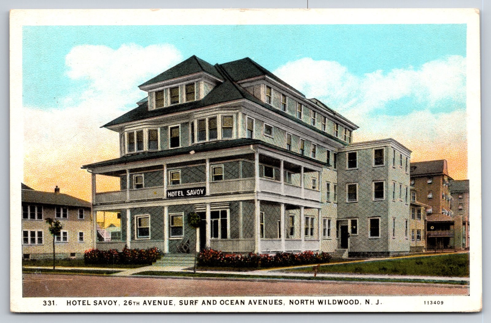 Hotel Savoy North Wildwood New Jersey 26th Avenue Postcard Hotel Savoy North Wildwood New Jersey 26th Avenue Postcard