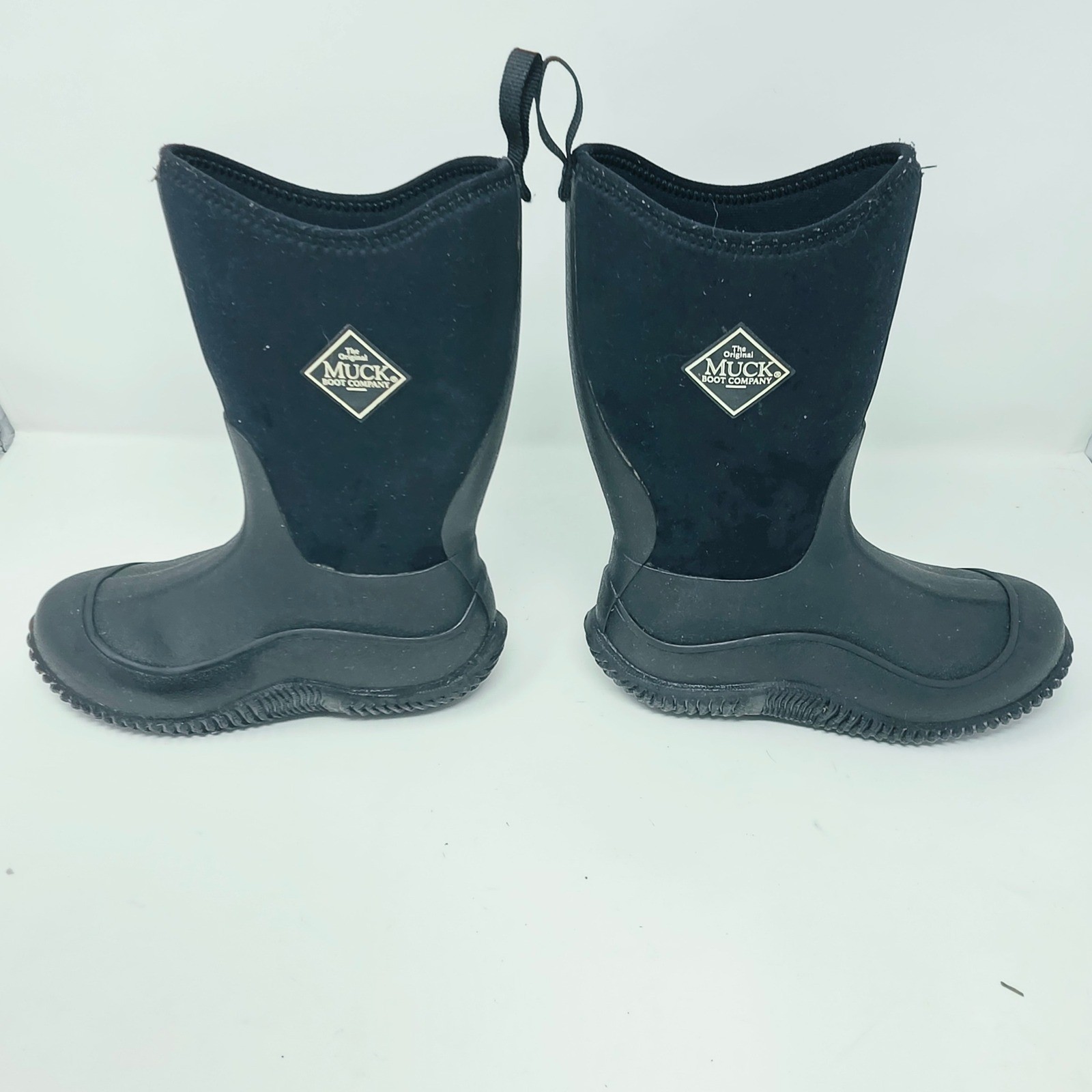Muck Boot Company Kids Hale Black Waterproof Neoprene Rubber Rain Boots Size 2