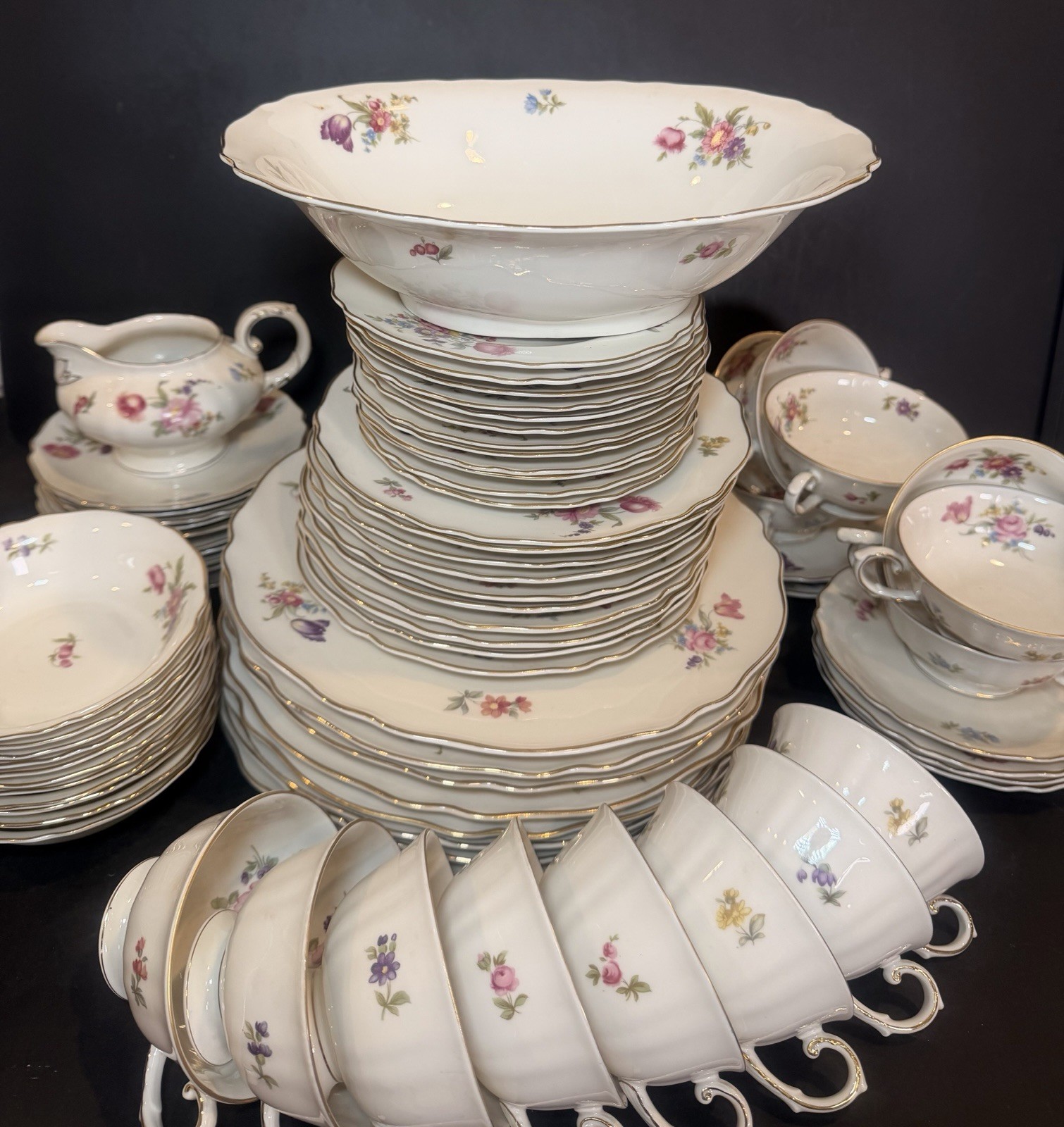 Rare Complete Set_ Franconia Krautheim S. Bavaria Germany_ Norina_ Serve 8/8 pie