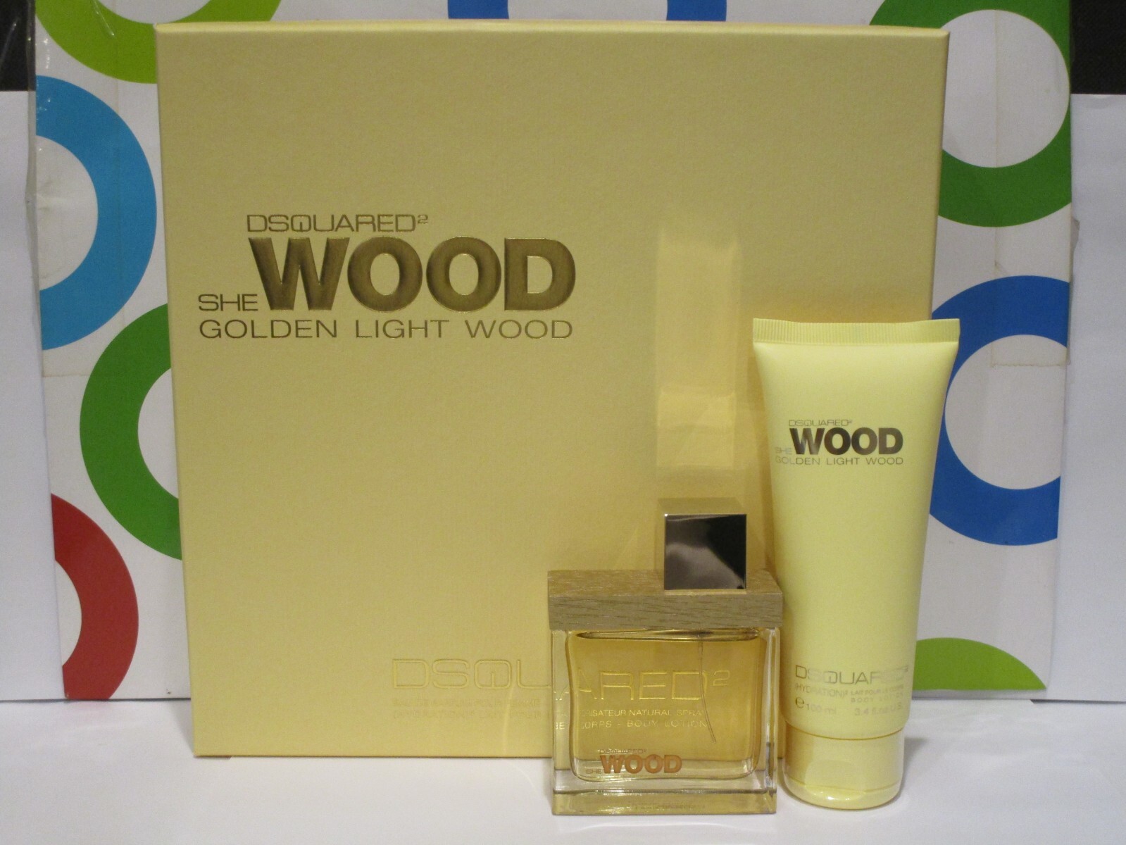 DSQUARED2 ~ DSQUARED SHE WOOD GOLDEN LIGHT WOOD 2 PIECE SET DSQUARED2 ~ DSQUARED SHE WOOD GOLDEN LIGHT WOOD 2 PIECE SET