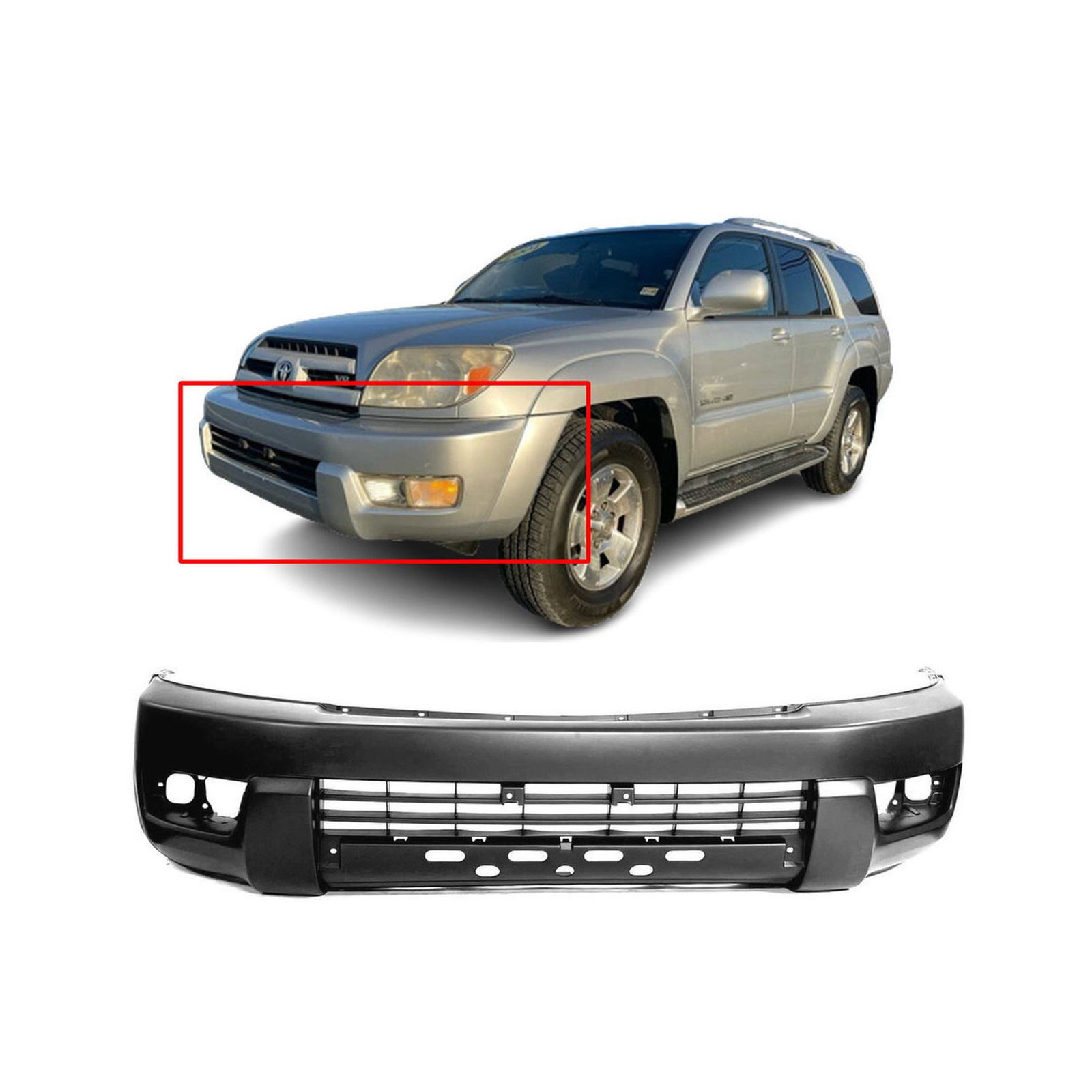 2003-2005 Toyota 4Runner Primed Front Bumper Cover TO1000260 5211935901
