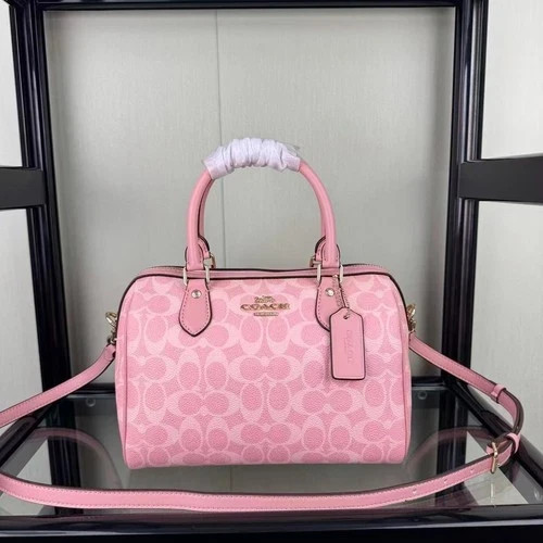 COACH Roan Satchel Bag Signature Canvas Powder Pink CV961 Outlet NEW COACH Roan Satchel Bag Signature Canvas Powder Pink CV961 Outlet NEW