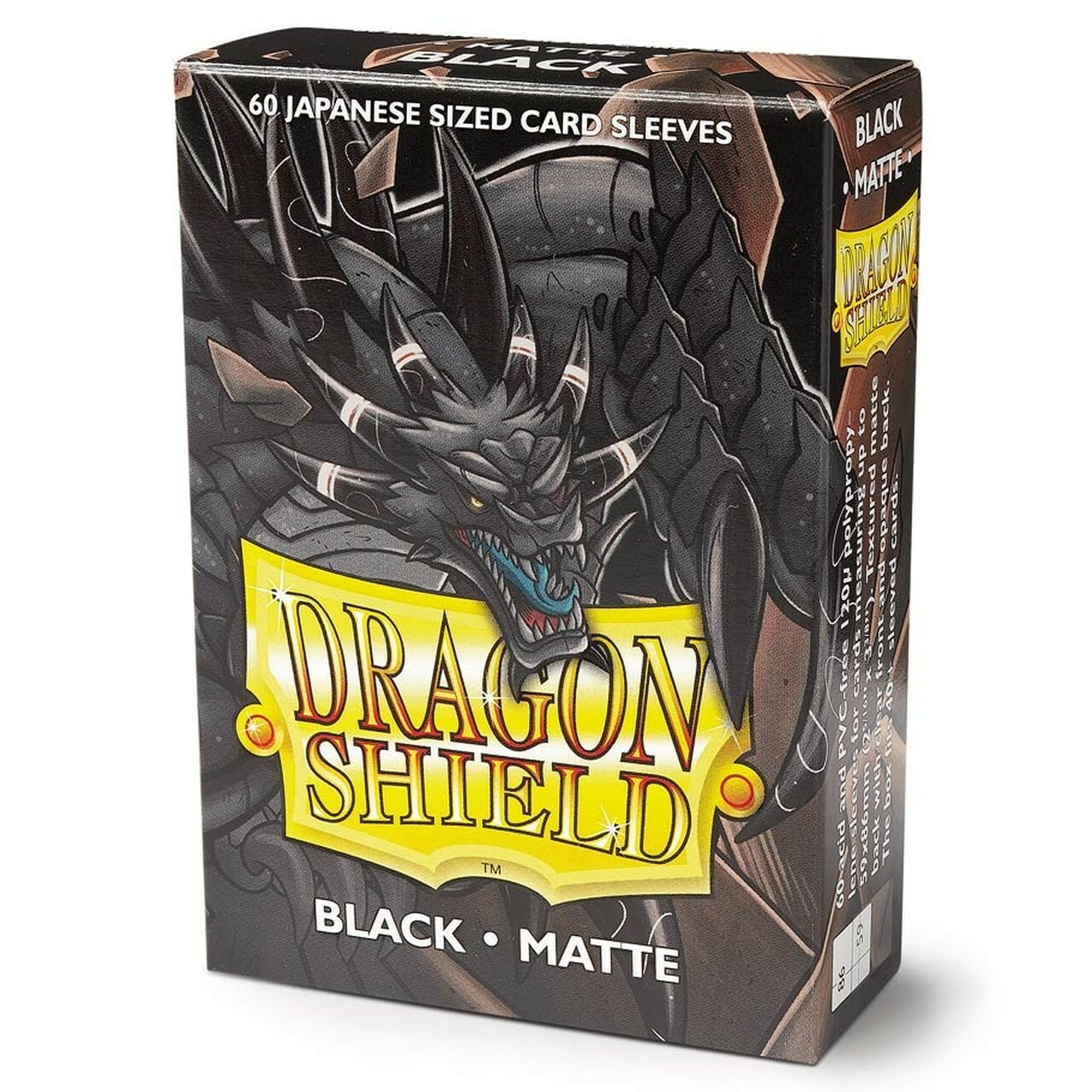 Japanese Matte Black 60 ct Dragon Shield Sleeves YuGiOh Size Japanese Matte Black 60 ct Dragon Shield Sleeves YuGiOh Size