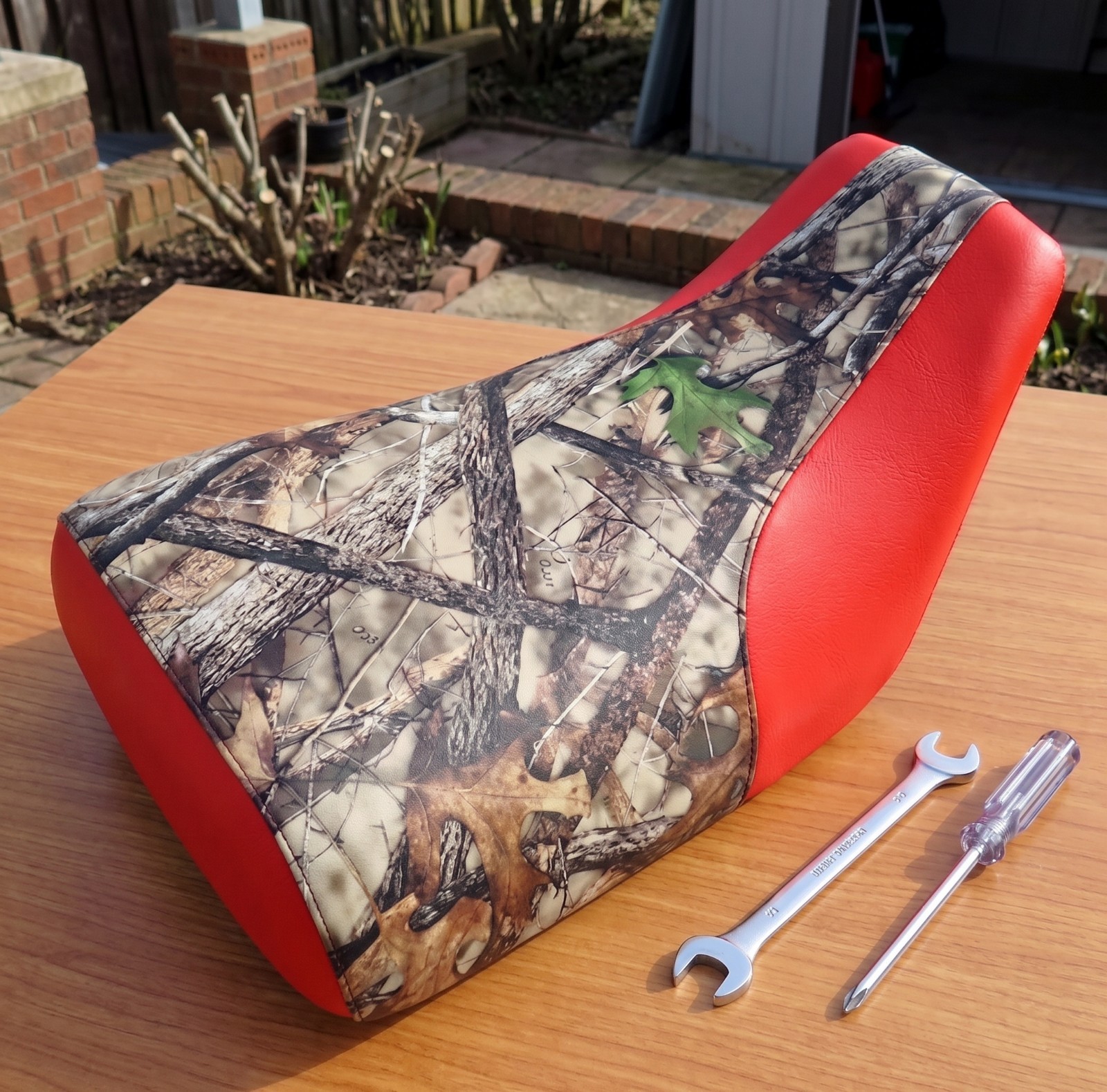 Suzuki Vinson 500 Seat Cover 2002 To 2007 Models Camo Red Vinyl Seat Cover