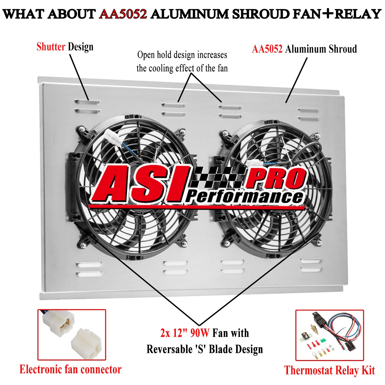 Universal Aluminum Shroud w/ Dual 12\ Universal Aluminum Shroud w/ Dual 12\