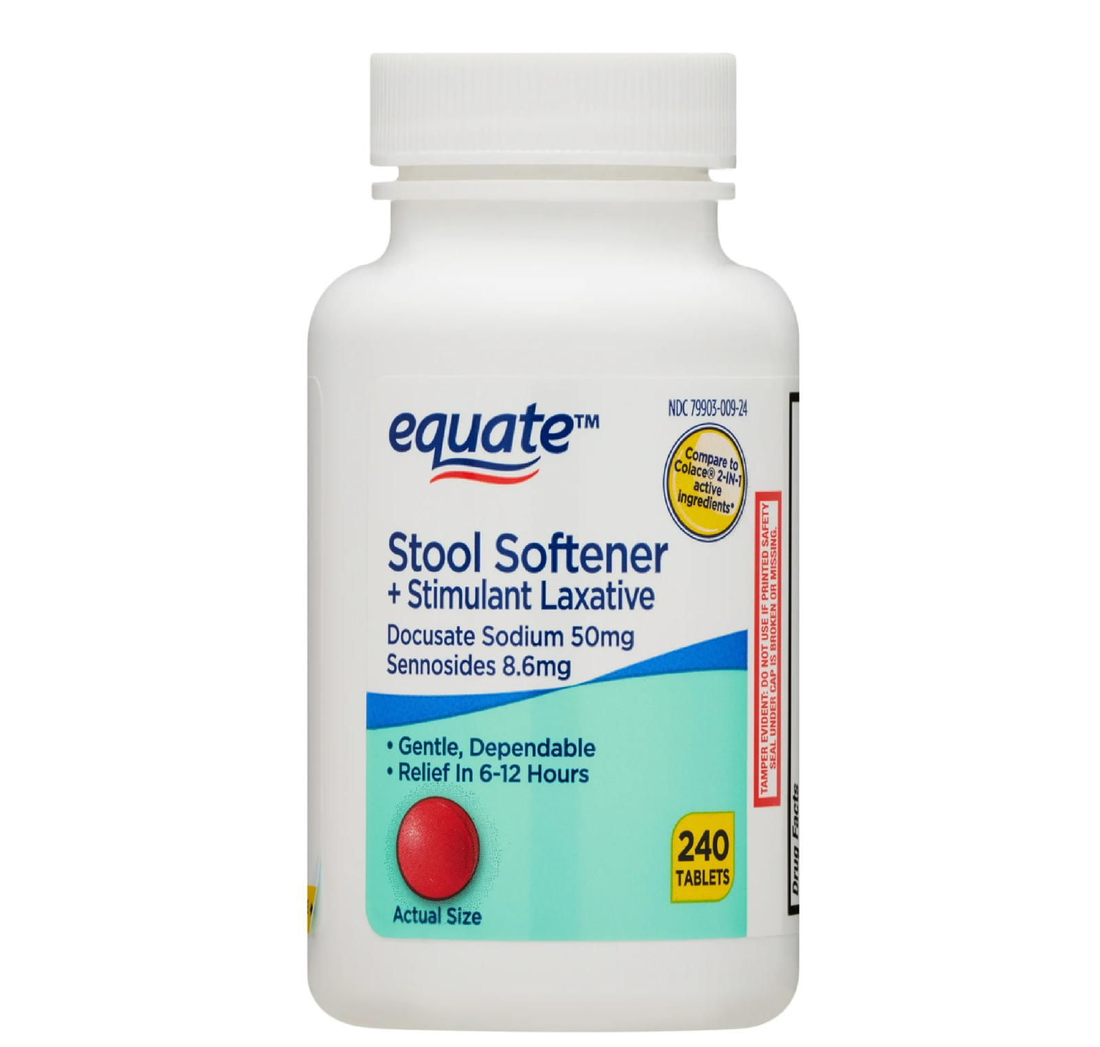 Equate Stool Softener Plus Stimulant Laxative Tablets for Constipation, 240 Equate Stool Softener Plus Stimulant Laxative Tablets for Constipation, 240