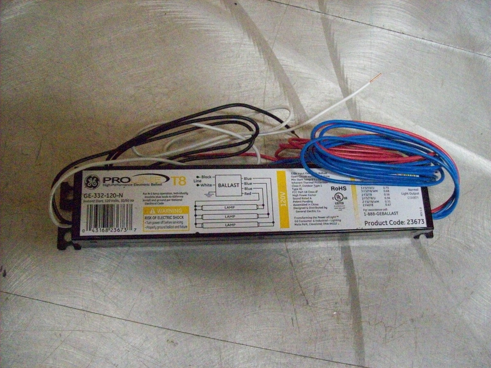 Genuine General Electric Ballast GE-332-120-N Genuine General Electric Ballast GE-332-120-N