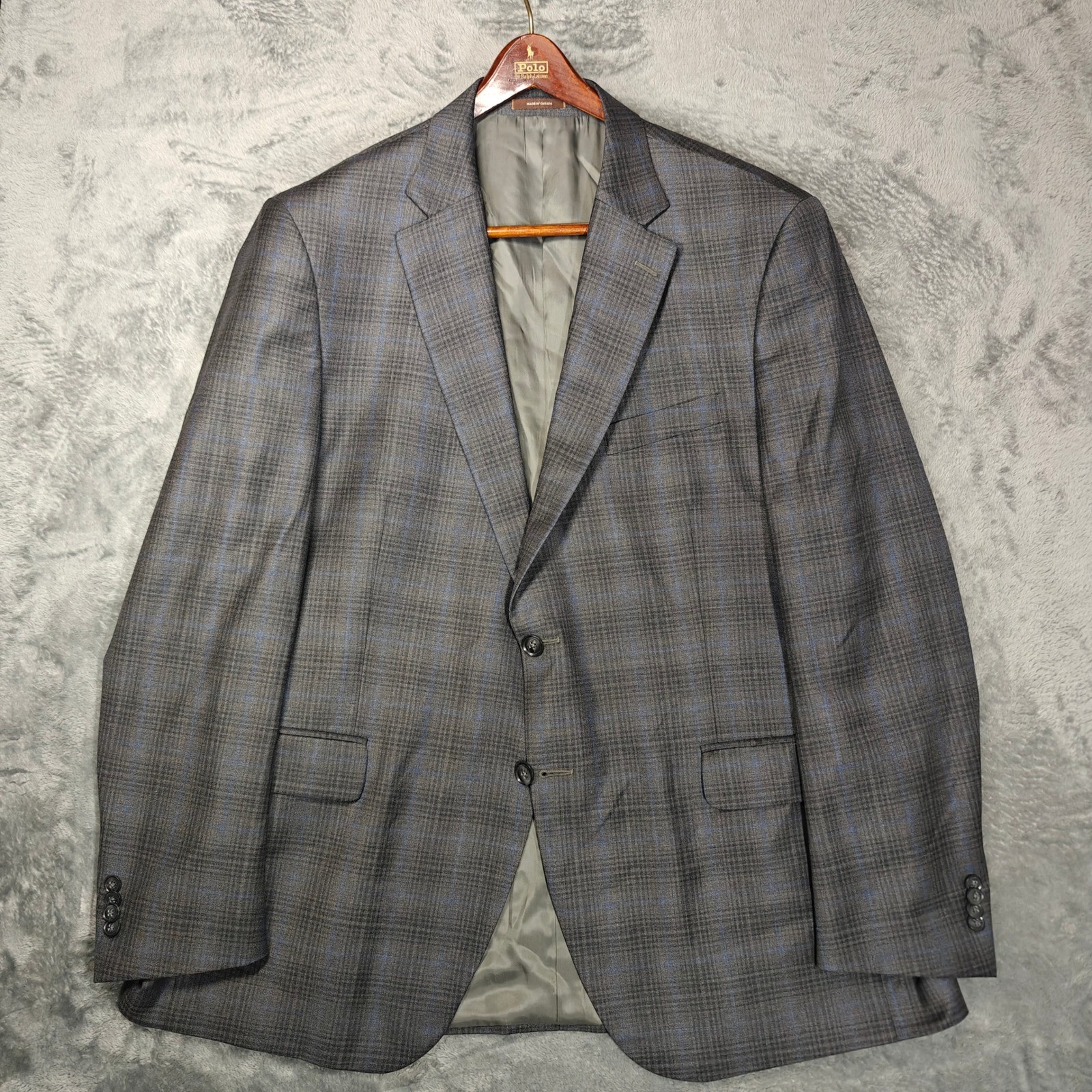VTG Peter Millar Blazer Mens 46T Grey Blue Plaid 100% Wool 2-Button Sport Coat VTG Peter Millar Blazer Mens 46T Grey Blue Plaid 100% Wool 2-Button Sport Coat
