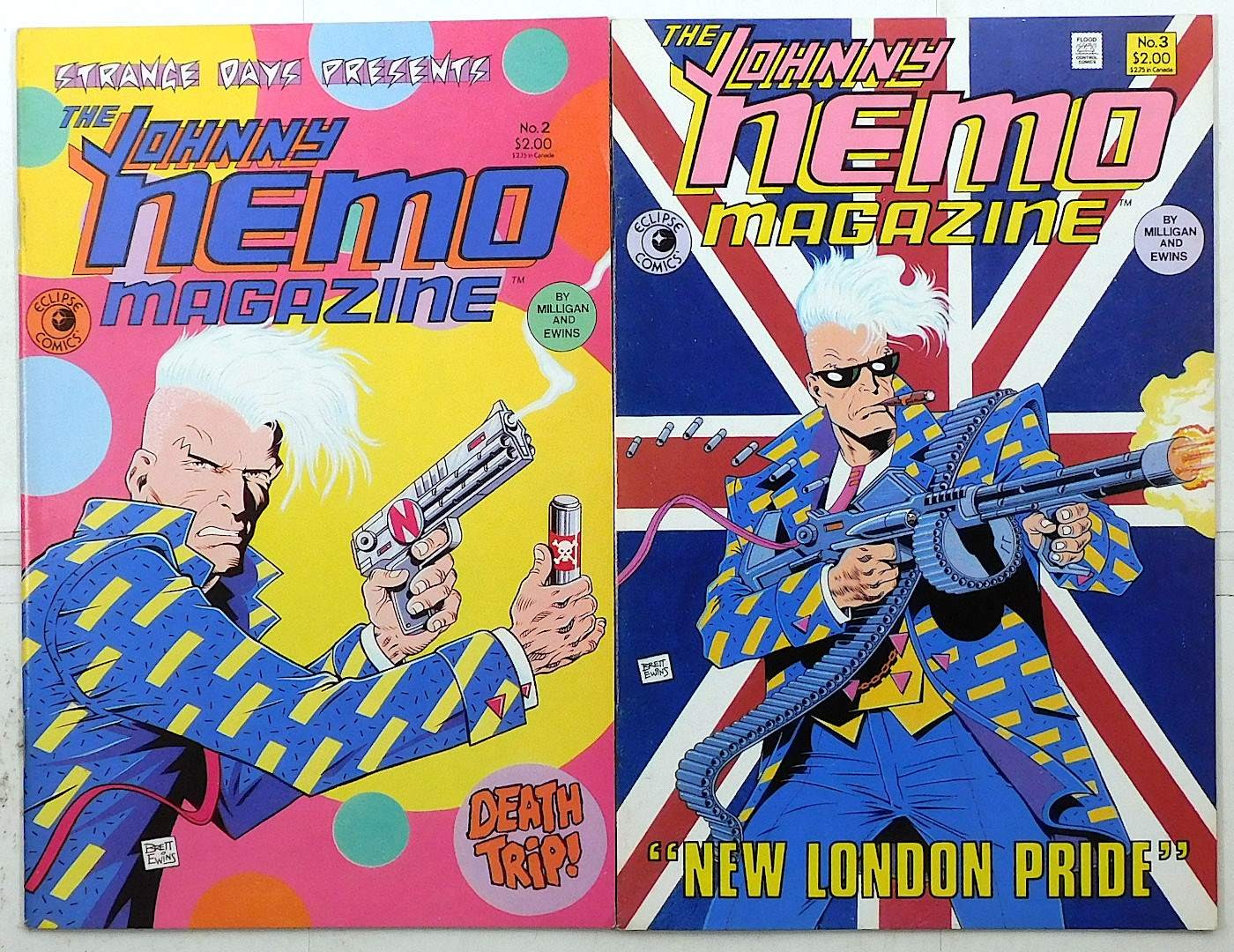 Johnny Nemo Magazine Lot of 2 #2, 3 (1985) Eclipse Comics 1st Print Comic Books