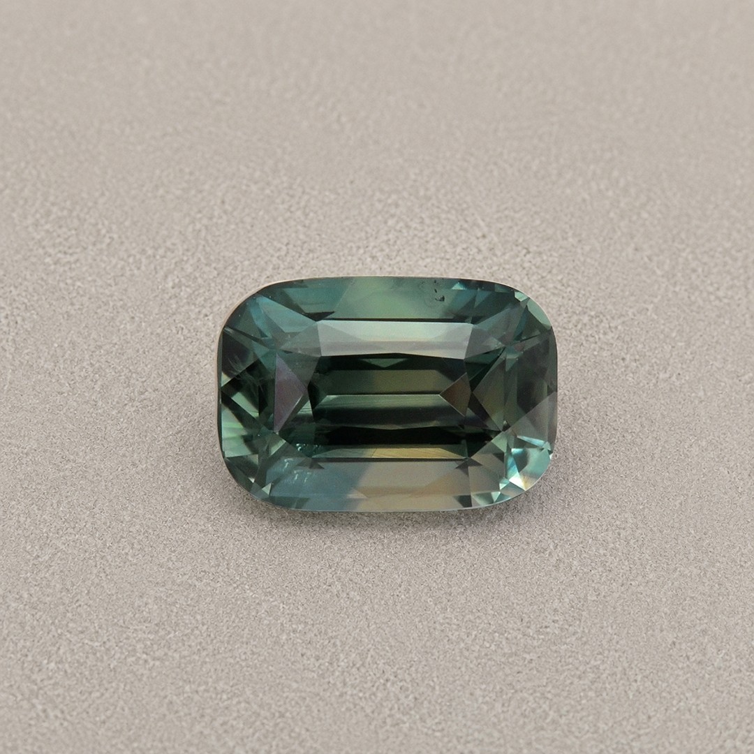 1.51ct natural Unheated Green sapphire Cushion Madagascar Loose Gemstone