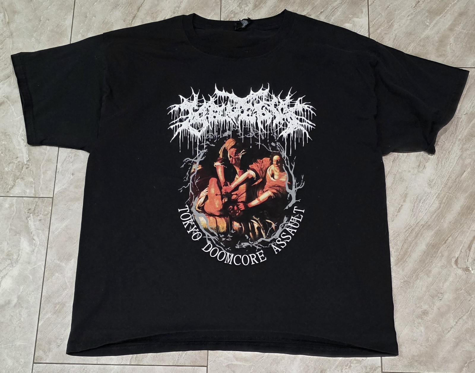 Kruelty Band Shirt Large L Black Tokyo Doomcore Assault Oversized Japanese Metal