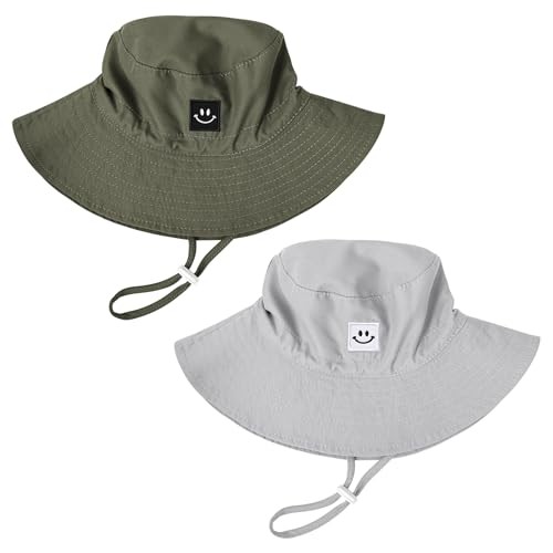 Baby Toddler Sun Hat,Kids Summer UPF 50+ Foldable 2-4T Grey & Army Green 2pcs Baby Toddler Sun Hat,Kids Summer UPF 50+ Foldable 2-4T Grey & Army Green 2pcs