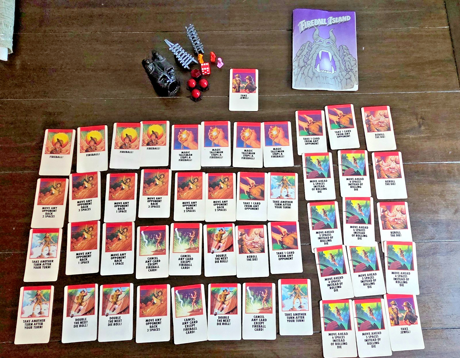 Vintage Fireball Island Game Pieces – Milton Bradley 1986 – Original Parts Vintage Fireball Island Game Pieces – Milton Bradley 1986 – Original Parts