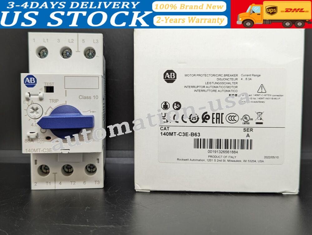 Newest Allen Bradley 140MT-C3E-B63 4-6.3A MPCB Frame Size C New In Box USA Newest Allen Bradley 140MT-C3E-B63 4-6.3A MPCB Frame Size C New In Box USA