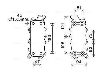 AVA QUALITY COOLING MS3685 oil cooler, engine oil for Chrysler, Jeep, Mercedes-Ben