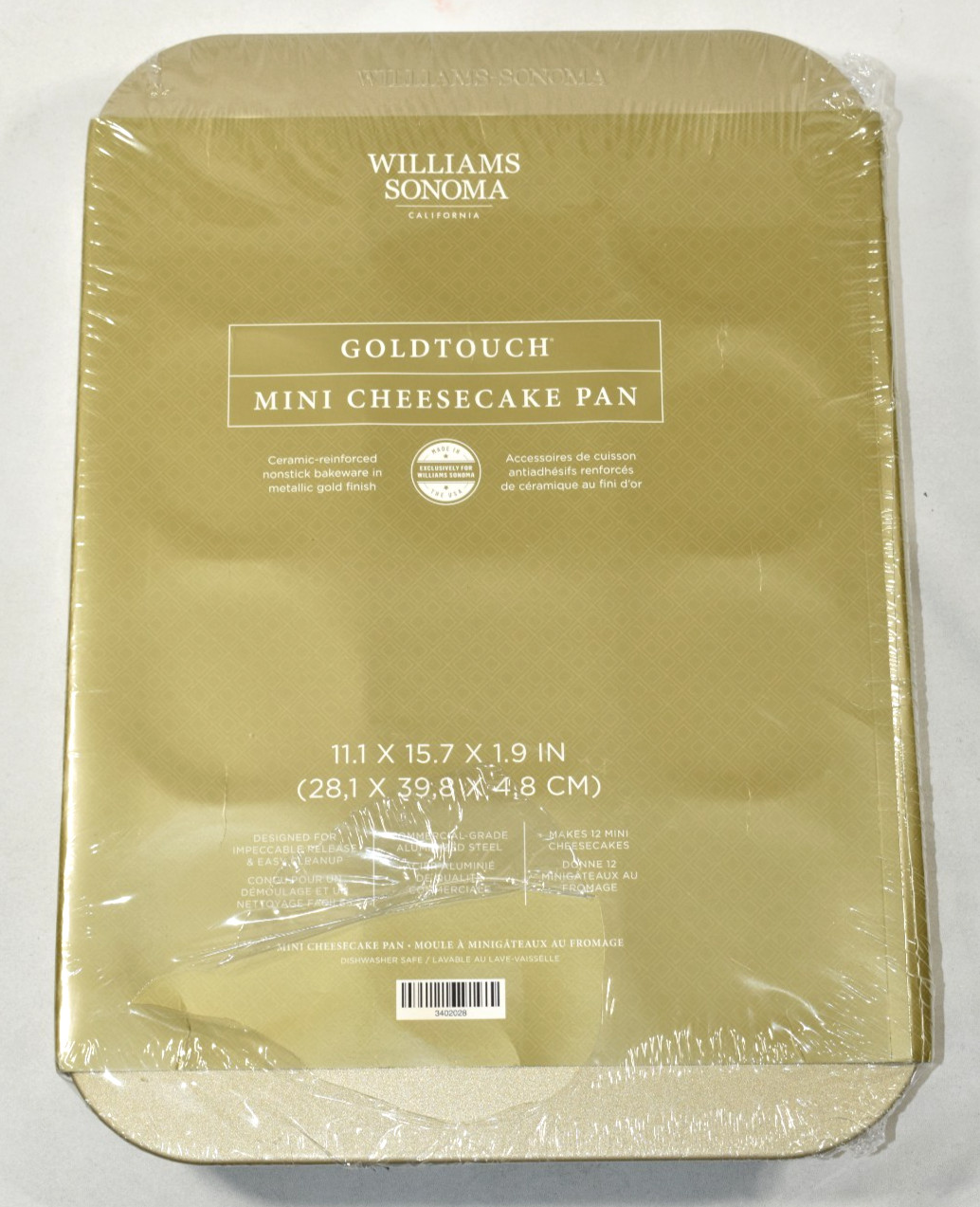 Williams Sonoma Goldtouch Pro Mini Cheesecake Baking Pan 12 Well NEW Open Pkg Williams Sonoma Goldtouch Pro Mini Cheesecake Baking Pan 12 Well NEW Open Pkg