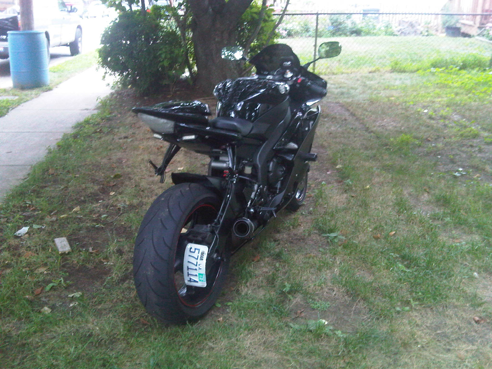 BLACK Rolled License Plate side mount Relocator Sport Bike Honda Kawasaki Yamaha