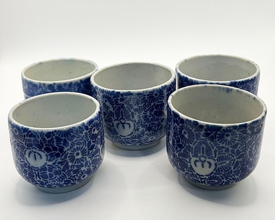 Antique Japan Imari Inban Chawan, Set of 5, Late Edo–Meiji c.1860–1900