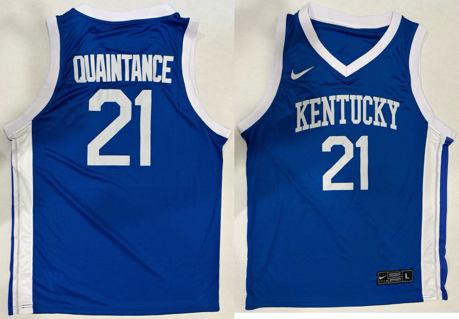 Jayden Quaintance Kentucky Wildcats Blue Jersey New Heat Press RARE Mens Large L