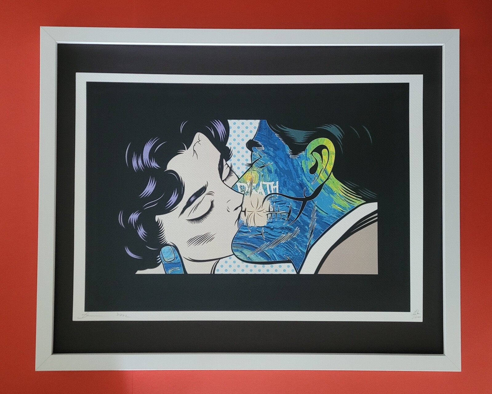 Death NYC LG Framed 16x20in Pop Art Original Certified / The Kiss Iconic % Death NYC LG Framed 16x20in Pop Art Original Certified / The Kiss Iconic %