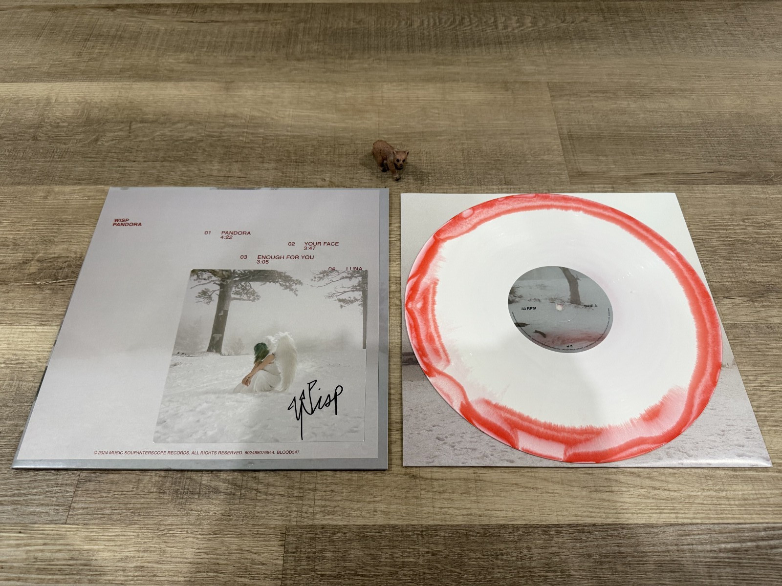 Wisp Pandora SIGNED INSERT Vinyl LP Blood Stain Swirl Blood Records LE #903/1000
