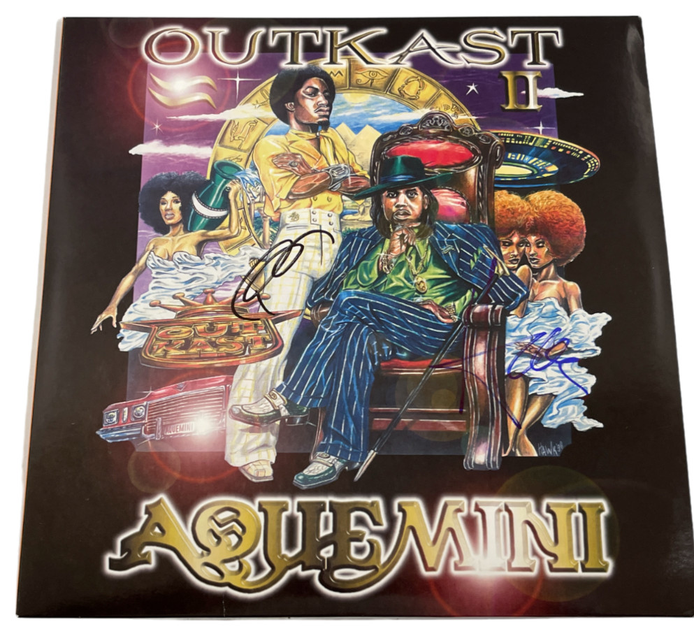 OutKast Signed Aquemini Album LP Vinyl Andre 3000 Big Boi Autograph Beckett