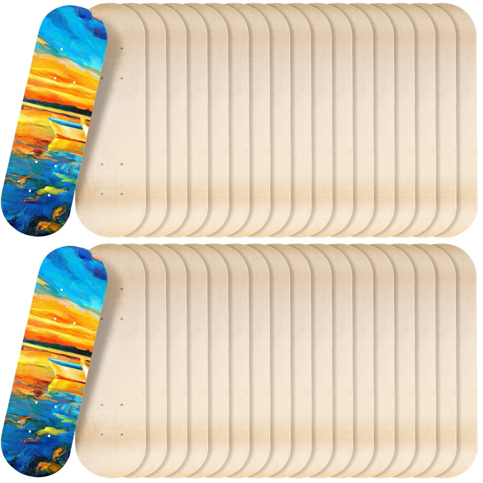 Meooeck 12/24/36 Pack Blank Skateboard Decks Bulk, 17 x 5 Inch 7 Ply,12