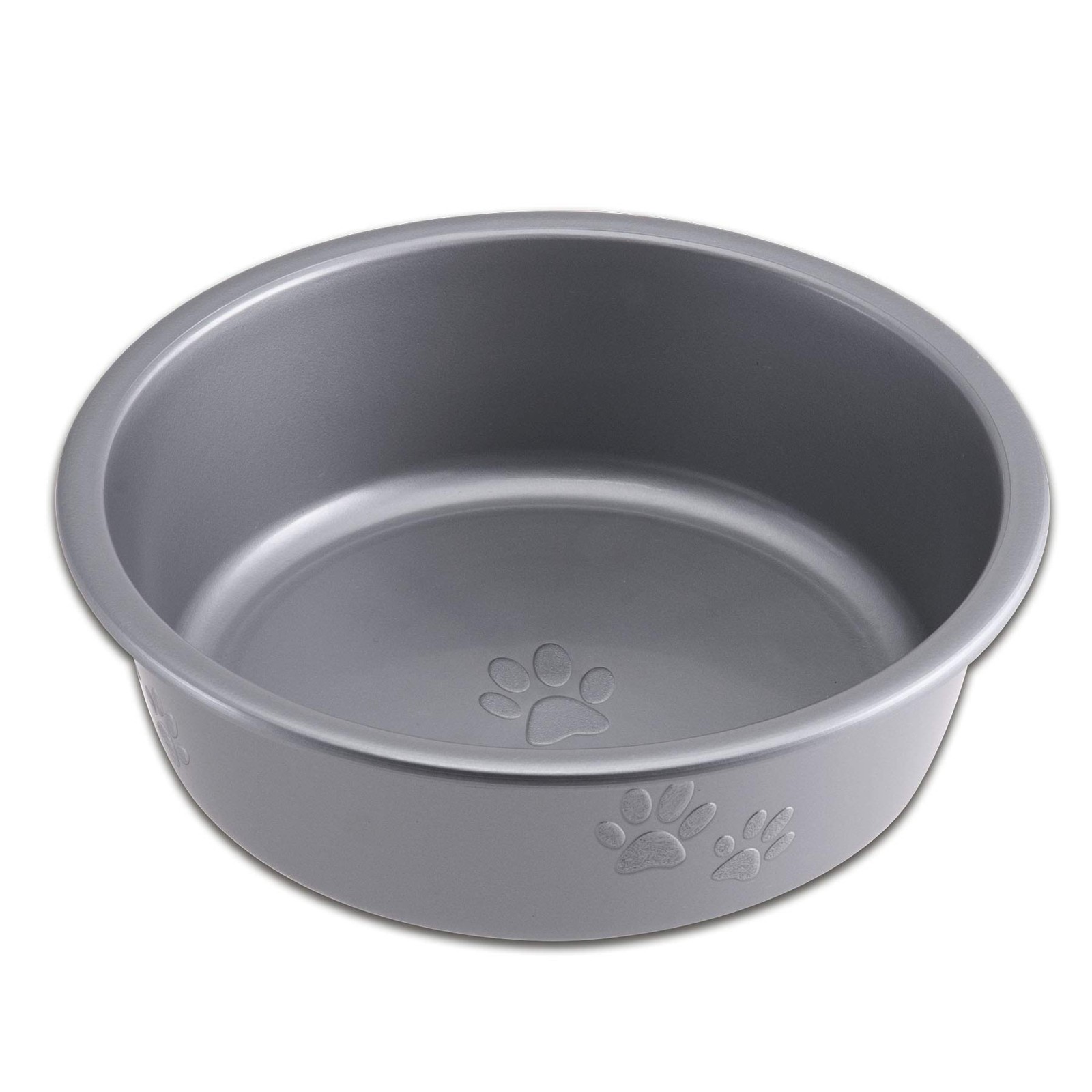 Dolce Luminoso Silver PET FEEDER Non Skid Dog Bowl with Paw Design Small 80ct Dolce Luminoso Silver PET FEEDER Non Skid Dog Bowl with Paw Design Small 80ct