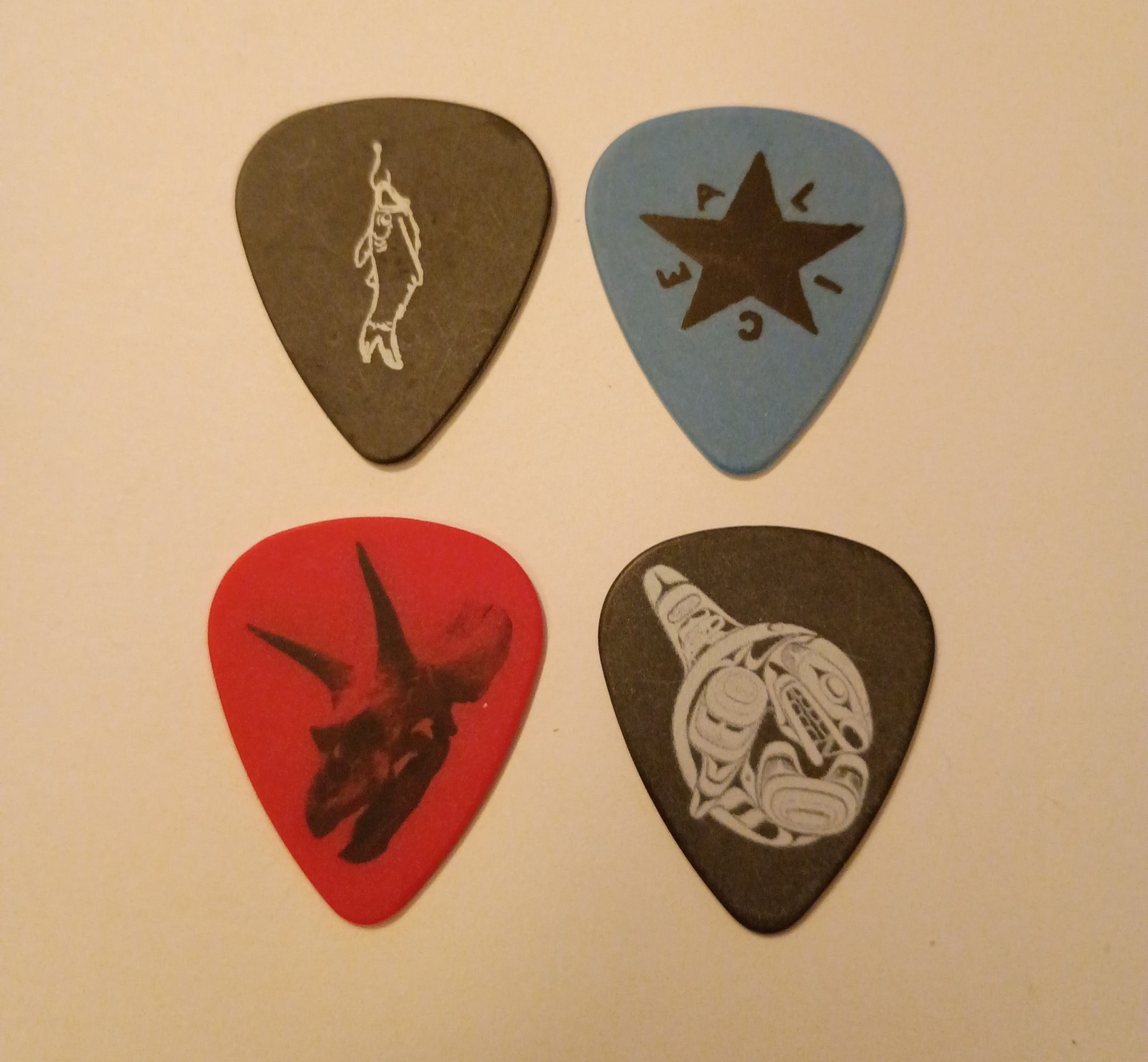Alice In Chains • Jerry Cantrell • 4 Stage Guitar Picks From Various Tours 