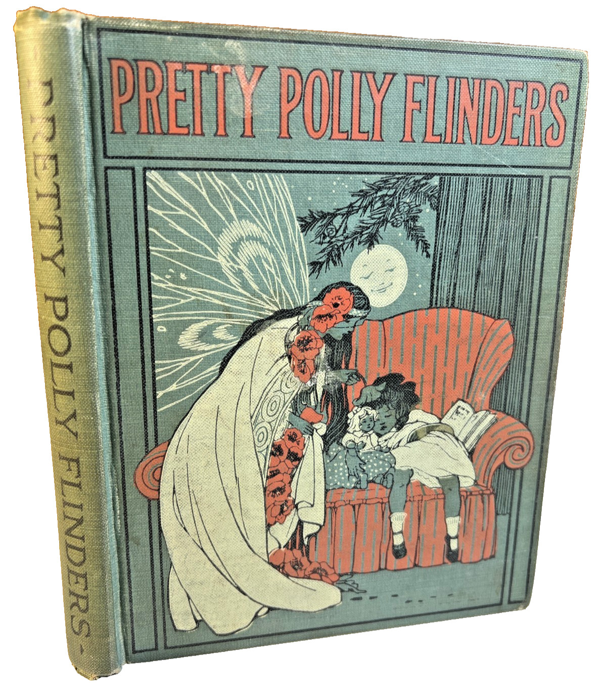 Antique 1927 Ornate Cloth Story Book Pretty Polly Flinders M Frances Fairytales