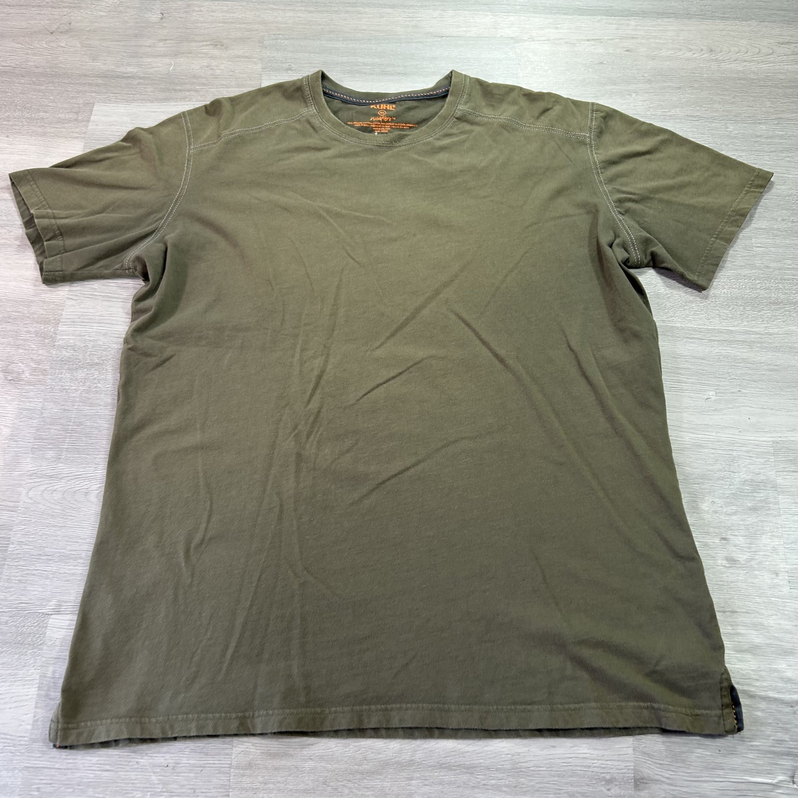 Kuhl Wildfibre Shirt Mens XL Green 100% Organic Cotton Crewneck Tagless Tee