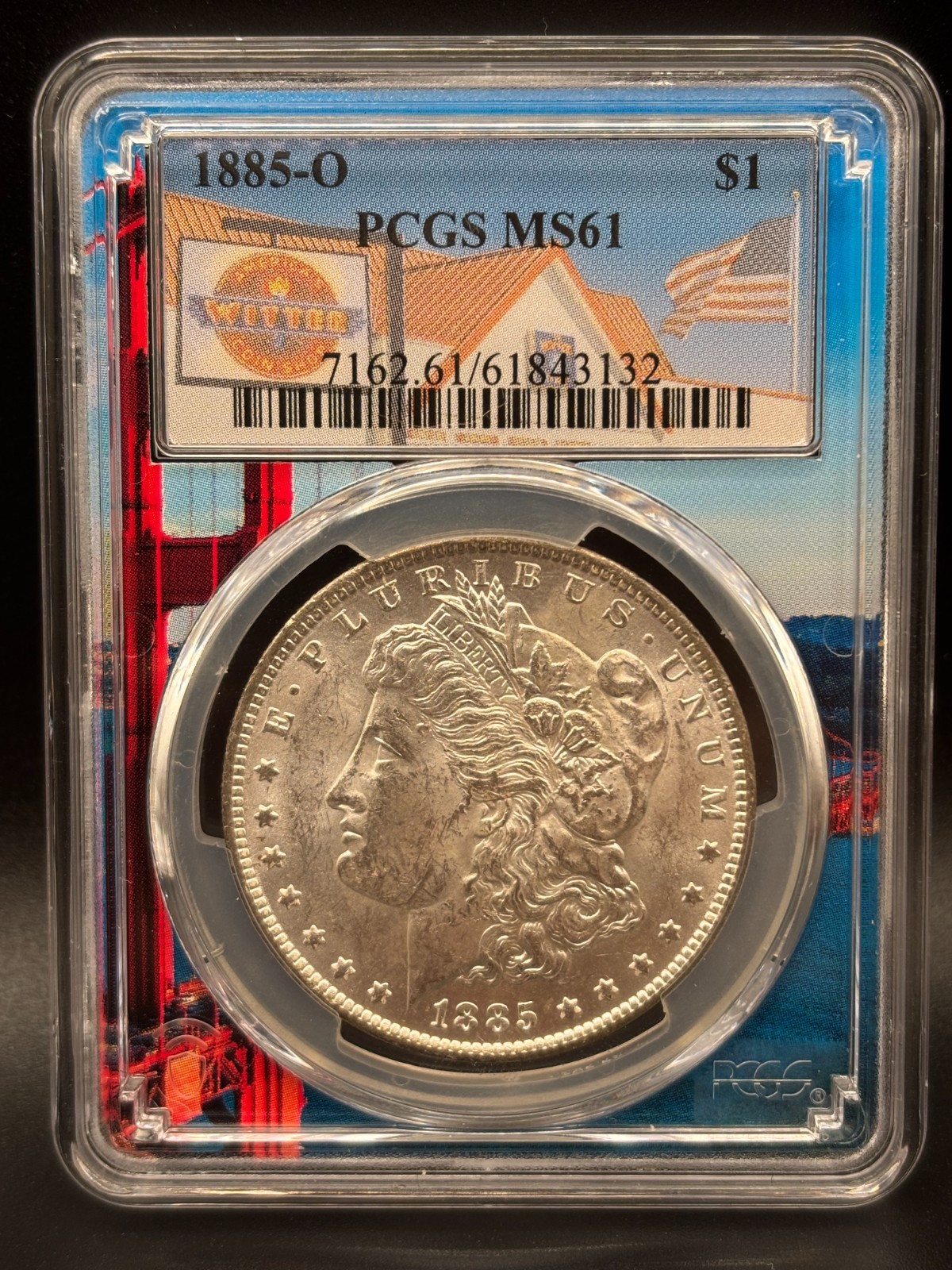 1885-O Morgan Silver Dollar $1 PCGS MS61 New Orleans Witter Label Uncirculated
