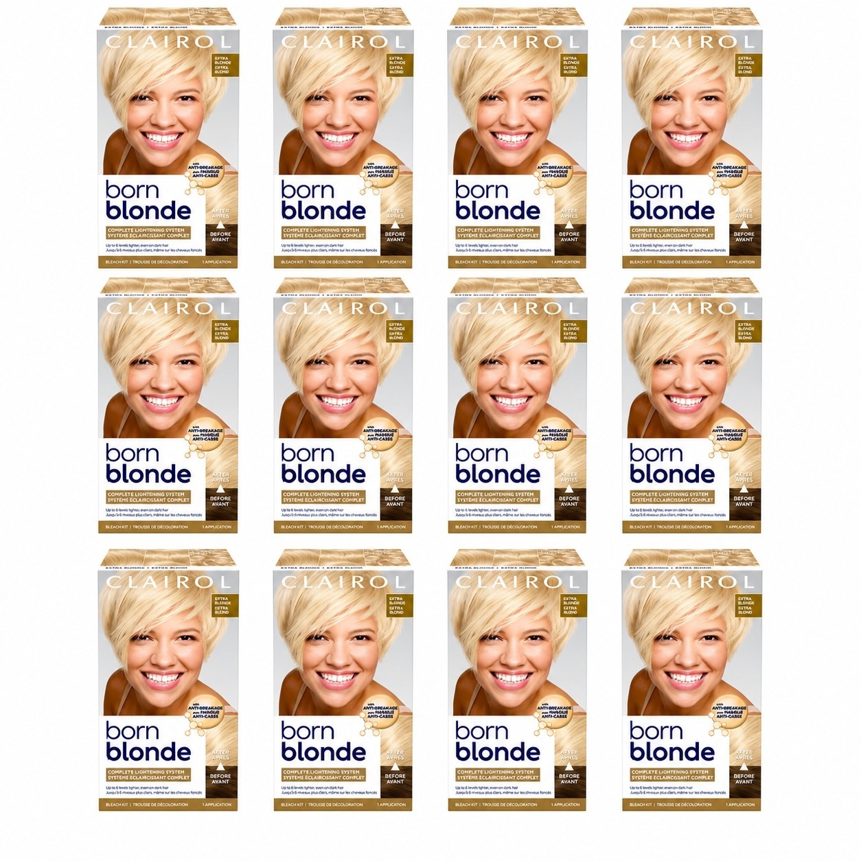 12-New Clairol Nice N Easy Born Ultimate Blonding Bleach Blonde Hair Color 2.2oz