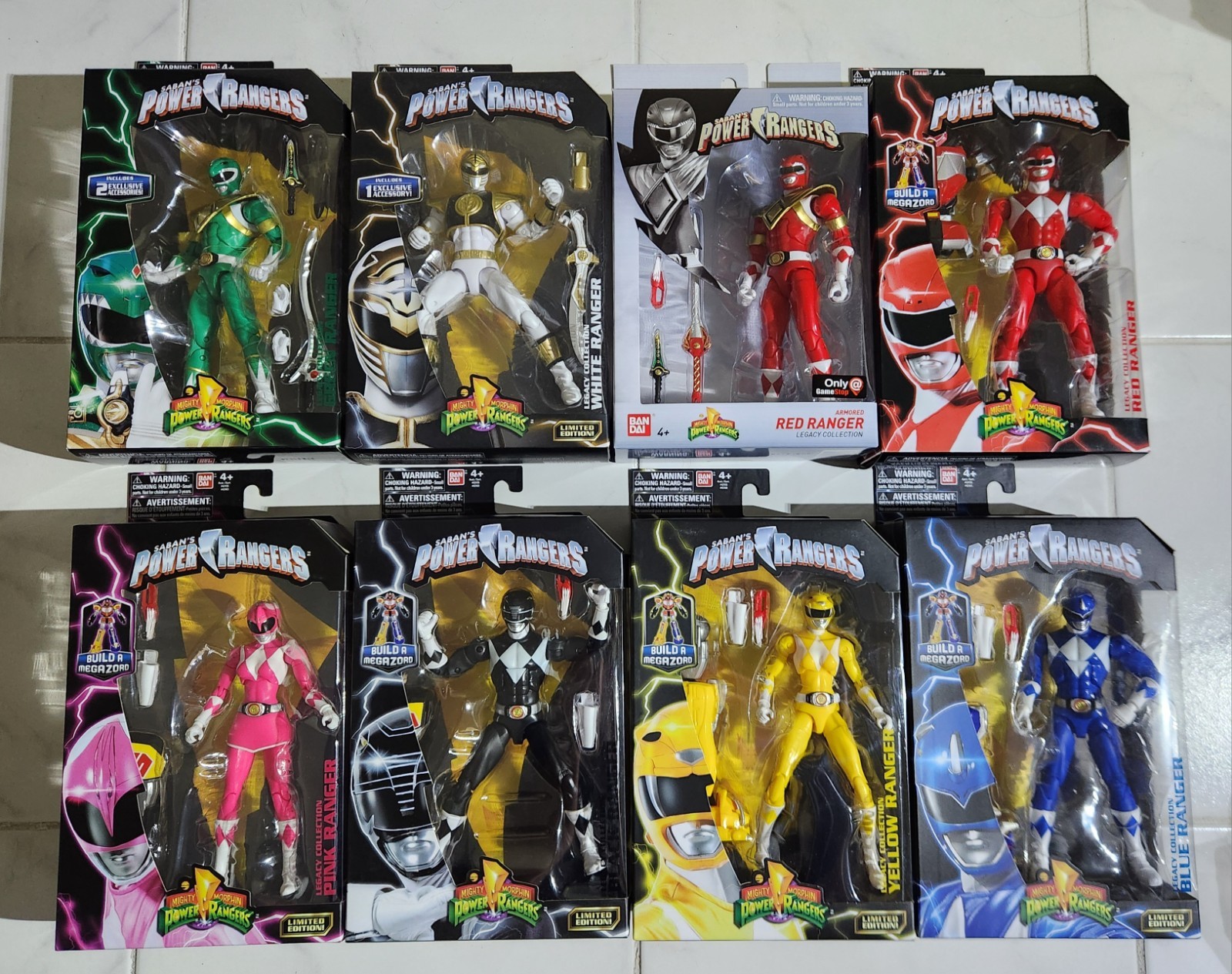 Bandai Legacy Green and White Ranger Mighty Morphin Power Rangers figure Team Bandai Legacy Green and White Ranger Mighty Morphin Power Rangers figure Team