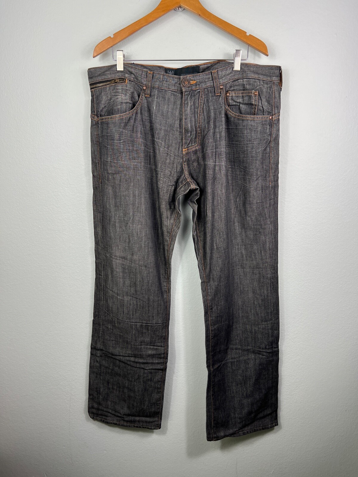 Bread Denim Co Y2K Straight Leg Jeans Men\'s 38x32 Flap Pockets USA
