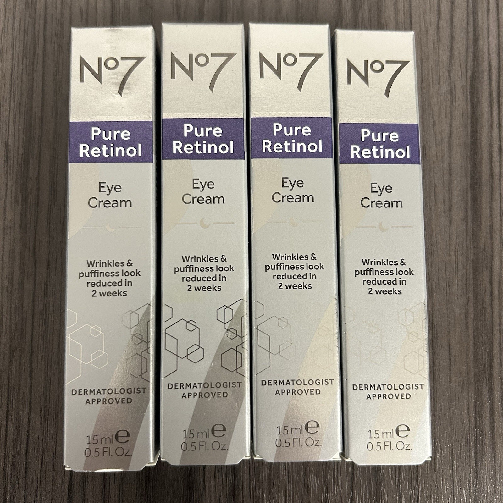 4 x NEW No 7 Pure Retinol Eye Cream 0.5oz / 15ml No7 # Lot 4 x NEW No 7 Pure Retinol Eye Cream 0.5oz / 15ml No7 # Lot