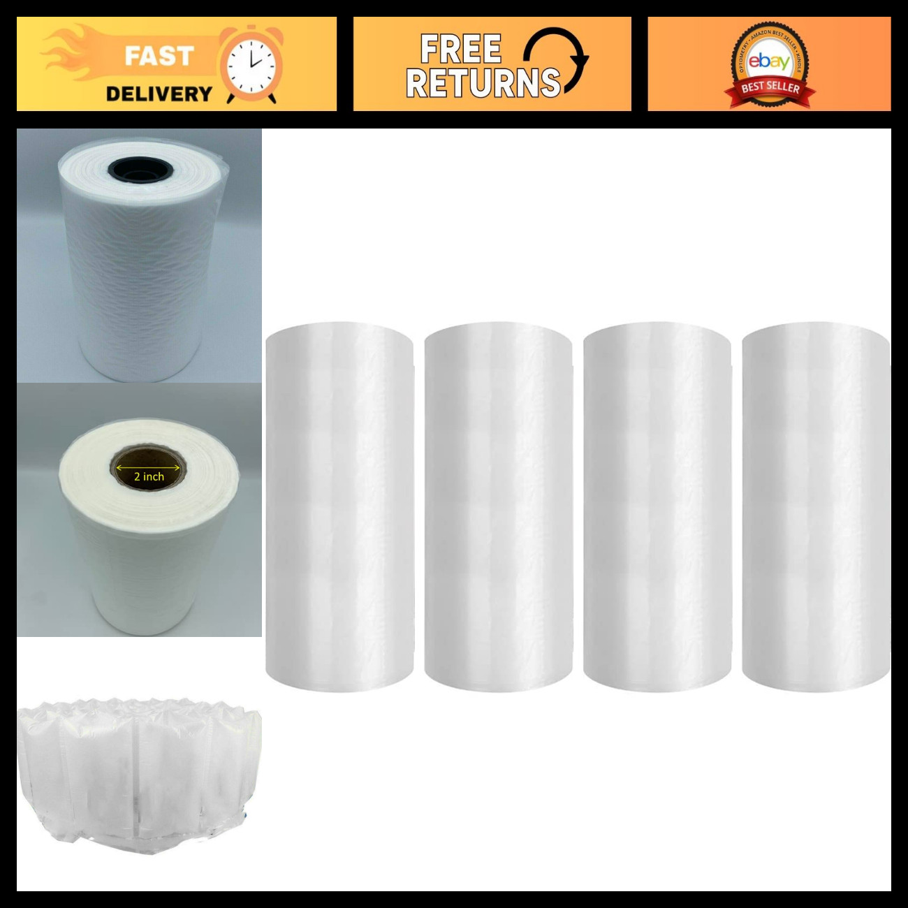 Air Pillow Bubble Cushion Wrap Roll 984ft x 4