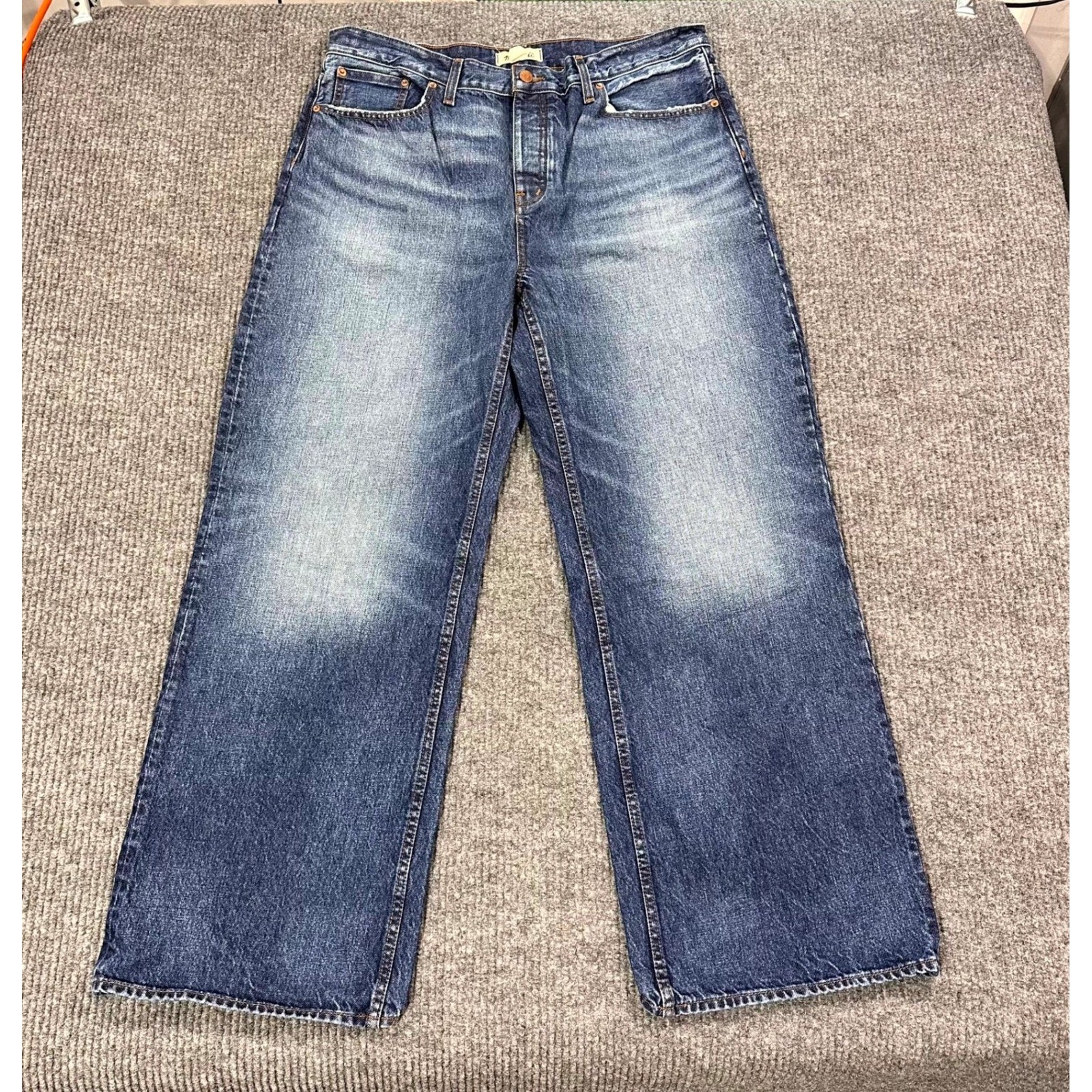 Madewell Low-Slung Baggy Jeans Womens 31 Blue Wide Leg Baggy Curvy Denim