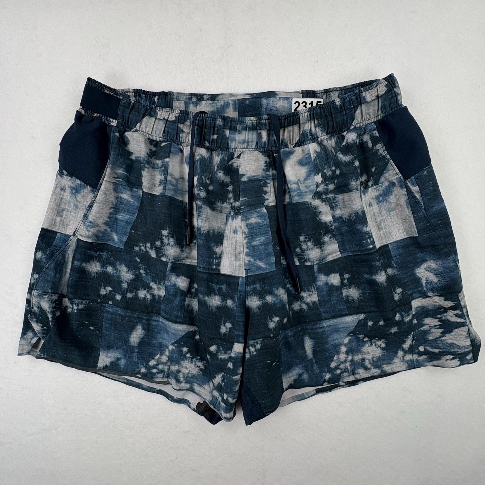 Lululemon Surge Shorts Mens Large Blue 4” Lined OOM Running Athletic Printed