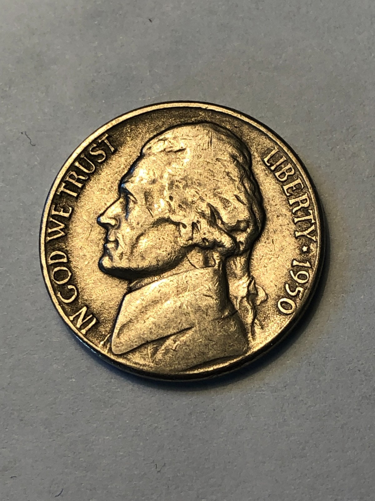 1950-P Jefferson Nickel, Nice circ, Lot 43884, 1950-P Jefferson Nickel, Nice circ, Lot 43884,